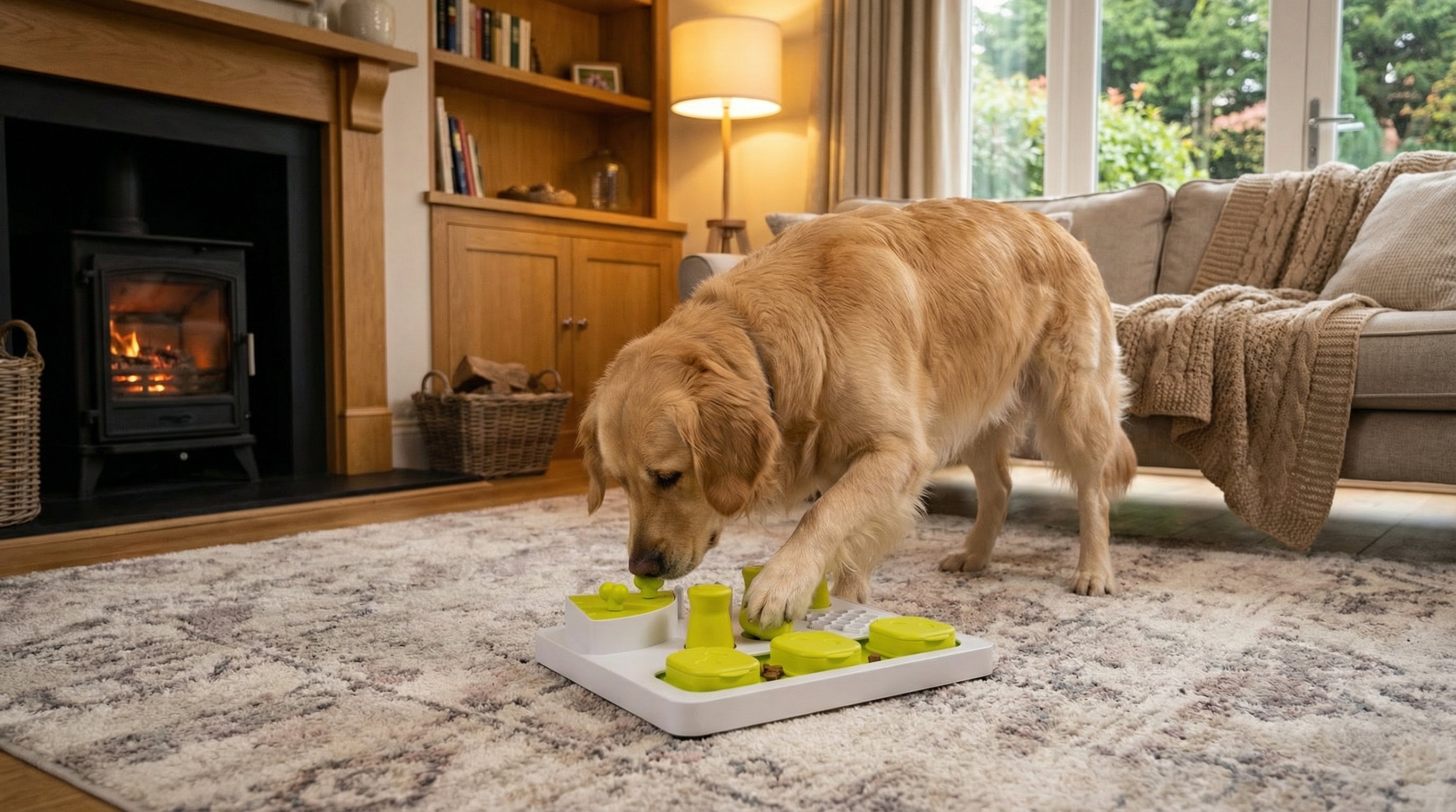 dog puzzle toy for mental stimulation interactive enrichment toy for dogs treat-dispensing puzzle for puppies