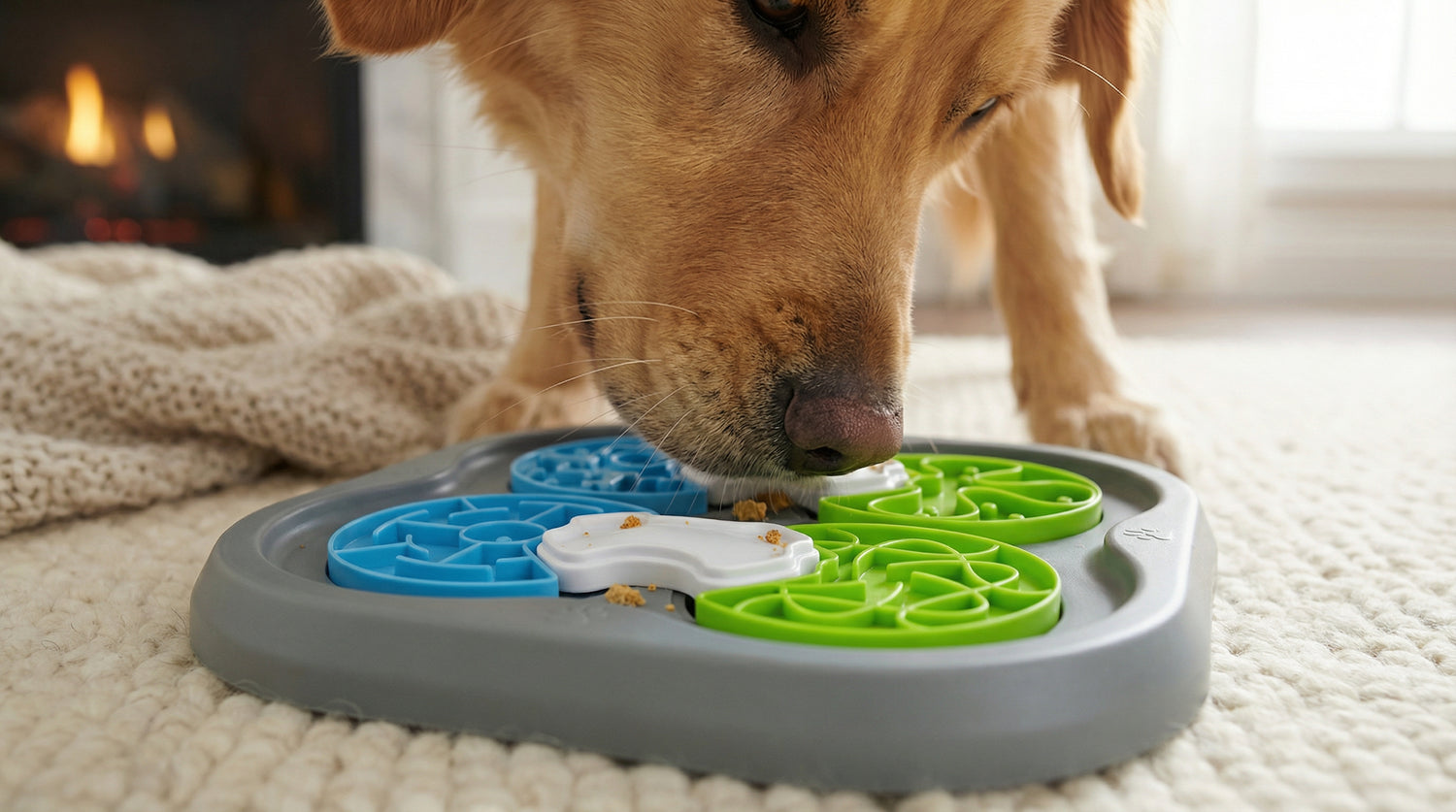 Pawise interactive dog puzzle toy for mental stimulation, problem-solving and treat-dispensing, safe and durable for indoor play

