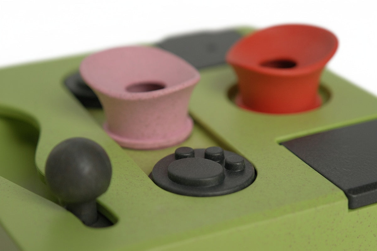 rectangle interactive dog puzzle toy for mental stimulation, slow feeding and foraging instincts, durable recycled materials with non-slip feet
