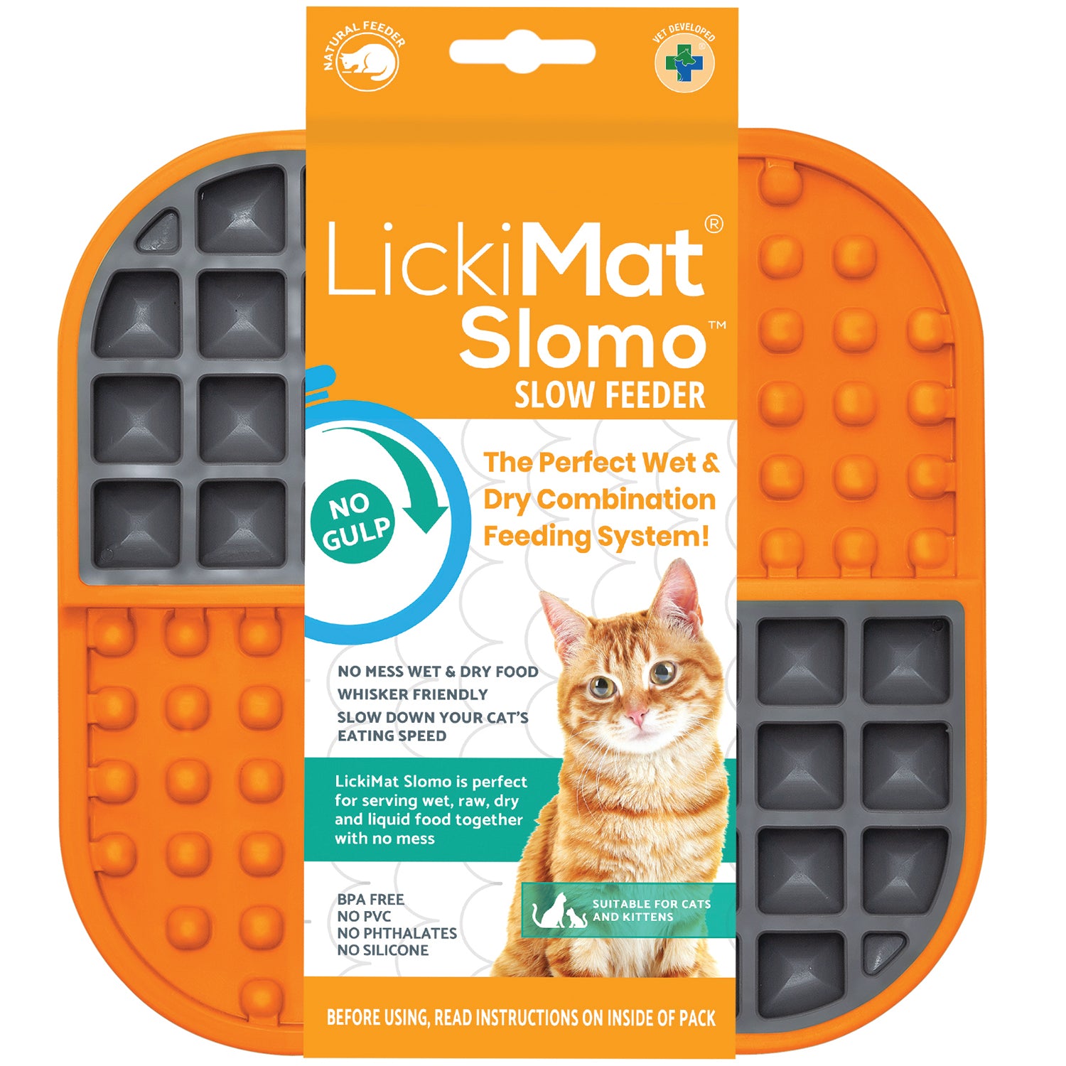 LickiMat Slomo for Cats – Dual Slow Feeder Lick Mat - The Woof Toys