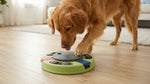 interactive dog puzzle roller for slow feeding, mental stimulation, and foraging instincts, durable and dishwasher-safe
