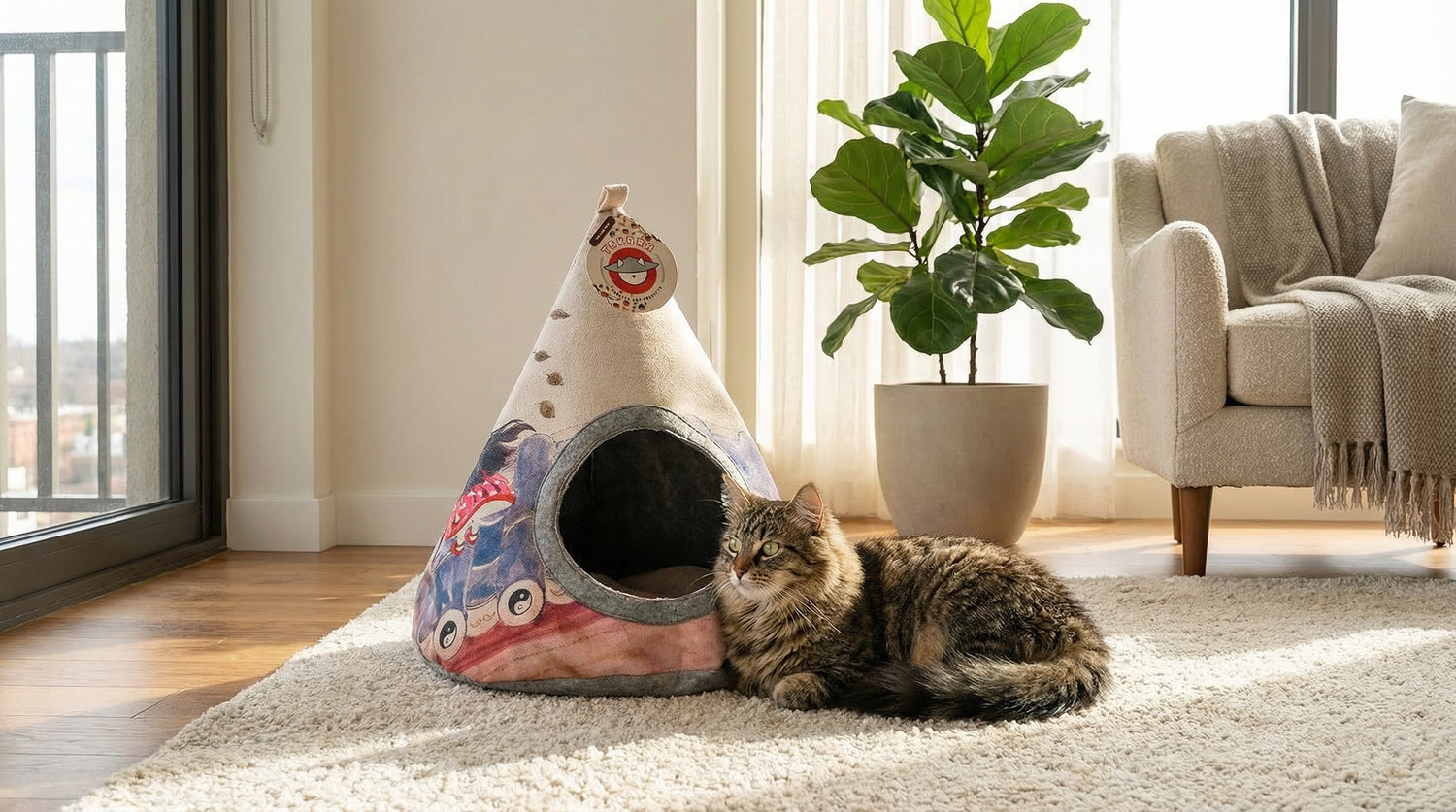 Cat Tent Yin Yang cozy teepee bed for cats