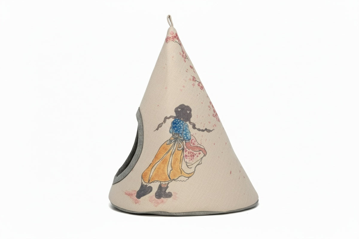 Cozy cherry blossom cat tent for indoor cats