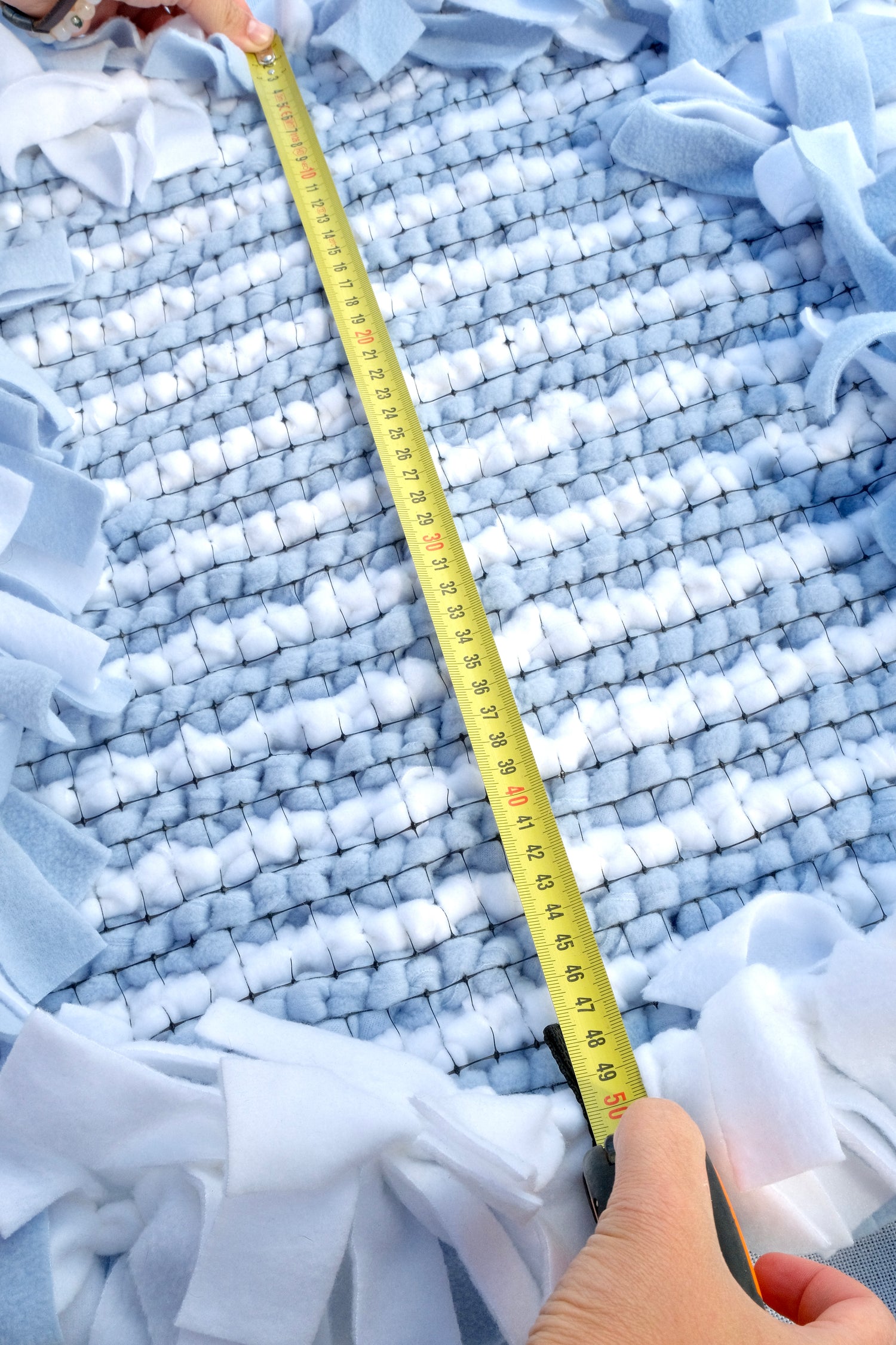 Close-up of Sniffing Mat Light Blue texture for enrichment play
